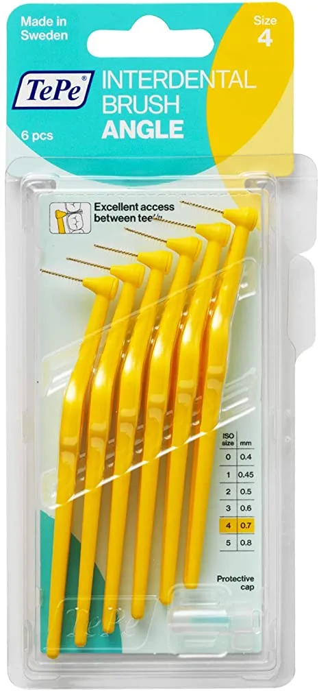 מברשת בין שינית זוויתית – 418 צהובה 0.7mm TEPE – תמונה 3