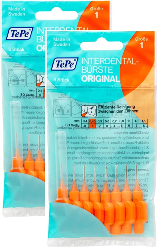 מברשת בין שינית רגילה – 408 כתומה 0.45mm TEPE – תמונה 2